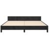 Cama Matrimonial | Cama Para Adultos | Estructura De Cama Con Cabecero De Terciopelo Negro 180x200 Cm Cfw409731