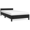 Cama Individual | Cama Para Adultos | Estructura De Cama Con Cabecero De Terciopelo Negro 80x200 Cm Cfw490868