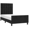 Cama Individual | Cama Para Adultos | Estructura De Cama Con Cabecero De Terciopelo Negro 80x200 Cm Cfw46471