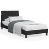 Cama Para Adulto | Cama Individual | Estructura De Cama Con Cabecero De Terciopelo Negro 90x190 Cm Cfw973220