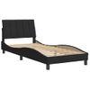 Cama Para Adulto | Cama Individual | Estructura De Cama Con Cabecero De Terciopelo Negro 90x190 Cm Cfw973220