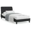 Cama Individual | Cama Para Adultos | Estructura De Cama Con Cabecero De Terciopelo Negro 90x200 Cm Cfw95786