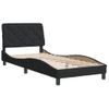 Cama Individual | Cama Para Adultos | Estructura De Cama Con Cabecero De Terciopelo Negro 90x200 Cm Cfw95786