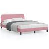 Cama Matrimonial | Cama Para Adultos | Estructura De Cama Con Cabecero De Terciopelo Rosa 140x190 Cm Cfw896988