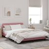 Cama Matrimonial | Cama Para Adultos | Estructura De Cama Con Cabecero De Terciopelo Rosa 140x190 Cm Cfw896988