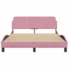 Cama Matrimonial | Cama Para Adultos | Estructura De Cama Con Cabecero De Terciopelo Rosa 140x190 Cm Cfw896988