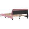 Cama Matrimonial | Cama Para Adultos | Estructura De Cama Con Cabecero De Terciopelo Rosa 140x190 Cm Cfw896988