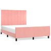 Cama Matrimonial | Cama Para Adultos | Estructura De Cama Con Cabecero De Terciopelo Rosa 140x200 Cm Cfw77370