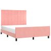 Cama Matrimonial | Cama Para Adultos | Estructura De Cama Con Cabecero De Terciopelo Rosa 140x200 Cm Cfw77370