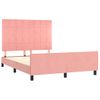 Cama Matrimonial | Cama Para Adultos | Estructura De Cama Con Cabecero De Terciopelo Rosa 140x200 Cm Cfw77370