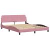 Cama Matrimonial | Cama Para Adultos | Estructura De Cama Con Cabecero De Terciopelo Rosa 160x200 Cm Cfw669155