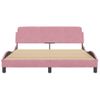 Cama Matrimonial | Cama Para Adultos | Estructura De Cama Con Cabecero De Terciopelo Rosa 160x200 Cm Cfw669155