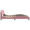 Cama Matrimonial | Cama Para Adultos | Estructura De Cama Con Cabecero De Terciopelo Rosa 160x200 Cm Cfw669155