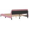 Cama Matrimonial | Cama Para Adultos | Estructura De Cama Con Cabecero De Terciopelo Rosa 160x200 Cm Cfw669155