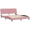 Cama Matrimonial | Cama Para Adultos | Estructura De Cama Con Cabecero De Terciopelo Rosa 160x200 Cm Cfw69818