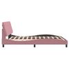 Cama Matrimonial | Cama Para Adultos | Estructura De Cama Con Cabecero De Terciopelo Rosa 160x200 Cm Cfw69818