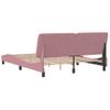 Cama Matrimonial | Cama Para Adultos | Estructura De Cama Con Cabecero De Terciopelo Rosa 160x200 Cm Cfw69818