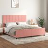 Cama Matrimonial | Cama Para Adultos | Estructura De Cama Con Cabecero De Terciopelo Rosa 180x200 Cm Cfw21620