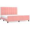 Cama Matrimonial | Cama Para Adultos | Estructura De Cama Con Cabecero De Terciopelo Rosa 180x200 Cm Cfw21620