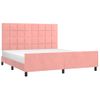 Cama Matrimonial | Cama Para Adultos | Estructura De Cama Con Cabecero De Terciopelo Rosa 180x200 Cm Cfw21620