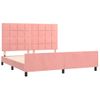 Cama Matrimonial | Cama Para Adultos | Estructura De Cama Con Cabecero De Terciopelo Rosa 180x200 Cm Cfw21620