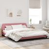 Cama Matrimonial | Cama Para Adultos | Estructura De Cama Con Cabecero De Terciopelo Rosa 180x200 Cm Cfw226535