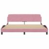 Cama Matrimonial | Cama Para Adultos | Estructura De Cama Con Cabecero De Terciopelo Rosa 180x200 Cm Cfw226535