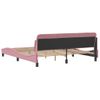 Cama Matrimonial | Cama Para Adultos | Estructura De Cama Con Cabecero De Terciopelo Rosa 180x200 Cm Cfw226535