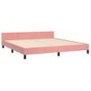 Cama Matrimonial | Cama Para Adultos | Estructura De Cama Con Cabecero De Terciopelo Rosa 180x200 Cm Cfw734402