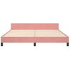 Cama Matrimonial | Cama Para Adultos | Estructura De Cama Con Cabecero De Terciopelo Rosa 180x200 Cm Cfw734402