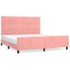 Cama Matrimonial | Cama Para Adultos | Estructura De Cama Con Cabecero De Terciopelo Rosa 180x200 Cm Cfw583270