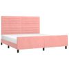 Cama Matrimonial | Cama Para Adultos | Estructura De Cama Con Cabecero De Terciopelo Rosa 180x200 Cm Cfw583270