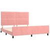 Cama Matrimonial | Cama Para Adultos | Estructura De Cama Con Cabecero De Terciopelo Rosa 180x200 Cm Cfw583270