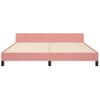 Cama Matrimonial | Cama Para Adultos | Estructura De Cama Con Cabecero De Terciopelo Rosa 180x200 Cm Cfw583270