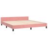 Cama Matrimonial | Cama Para Adultos | Estructura De Cama Con Cabecero De Terciopelo Rosa 180x200 Cm Cfw200818