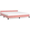 Cama Matrimonial | Cama Para Adultos | Estructura De Cama Con Cabecero De Terciopelo Rosa 180x200 Cm Cfw715301