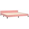 Cama Matrimonial | Cama Para Adultos | Estructura De Cama Con Cabecero De Terciopelo Rosa 200x200 Cm Cfw507114