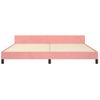 Cama Matrimonial | Cama Para Adultos | Estructura De Cama Con Cabecero De Terciopelo Rosa 200x200 Cm Cfw507114