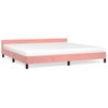 Cama Matrimonial | Cama Para Adultos | Estructura De Cama Con Cabecero De Terciopelo Rosa 200x200 Cm Cfw322822