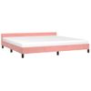 Cama Matrimonial | Cama Para Adultos | Estructura De Cama Con Cabecero De Terciopelo Rosa 200x200 Cm Cfw322822