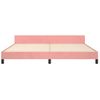 Cama Matrimonial | Cama Para Adultos | Estructura De Cama Con Cabecero De Terciopelo Rosa 200x200 Cm Cfw322822