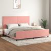 Cama Matrimonial | Cama Para Adultos | Estructura De Cama Con Cabecero De Terciopelo Rosa 200x200 Cm Cfw206685