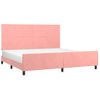 Cama Matrimonial | Cama Para Adultos | Estructura De Cama Con Cabecero De Terciopelo Rosa 200x200 Cm Cfw206685