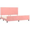 Cama Matrimonial | Cama Para Adultos | Estructura De Cama Con Cabecero De Terciopelo Rosa 200x200 Cm Cfw206685