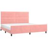 Cama Matrimonial | Cama Para Adultos | Estructura De Cama Con Cabecero De Terciopelo Rosa 200x200 Cm Cfw941037