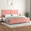 Cama Matrimonial | Cama Para Adultos | Estructura De Cama Con Cabecero De Terciopelo Rosa 200x200 Cm Cfw168692