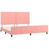 Cama Matrimonial | Cama Para Adultos | Estructura De Cama Con Cabecero De Terciopelo Rosa 200x200 Cm Cfw168692