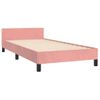 Cama Individual | Cama Para Adultos | Estructura De Cama Con Cabecero De Terciopelo Rosa 80x200 Cm Cfw834291