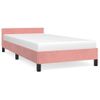 Cama Individual | Cama Para Adultos | Estructura De Cama Con Cabecero De Terciopelo Rosa 90x200 Cm Cfw526844