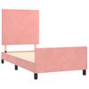 Cama Individual | Cama Para Adultos | Estructura De Cama Con Cabecero De Terciopelo Rosa 90x200 Cm Cfw693012